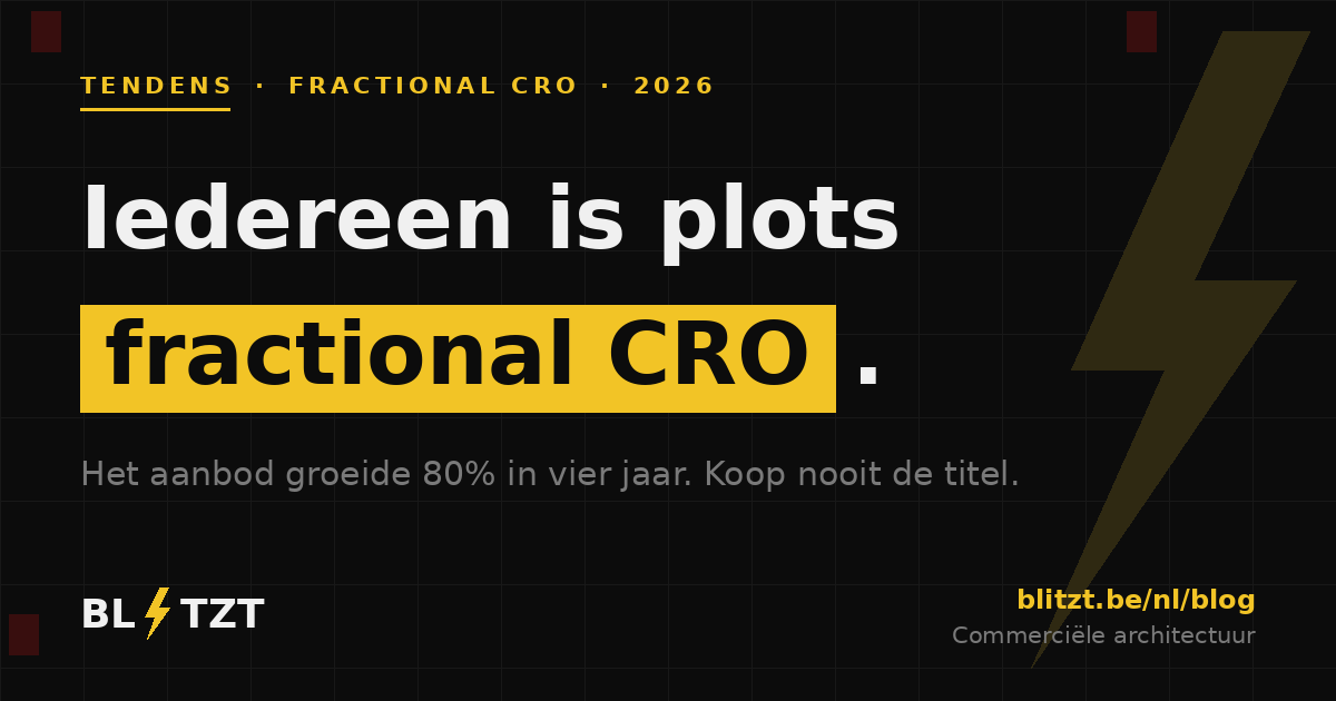 Iedereen is plots fractional CRO. Koop nooit de titel.