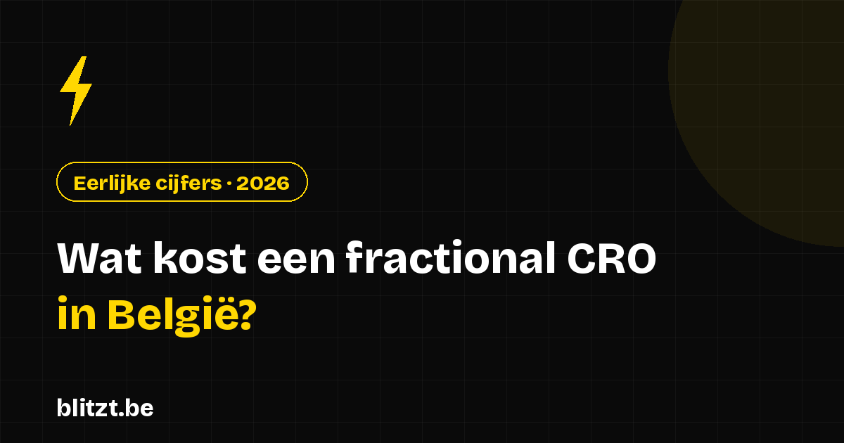 Wat kost een fractional CRO in België? Eerlijke cijfers voor 2026